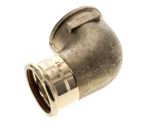Accesorio a presión codo de 90 grados - 42 mm hembra y Rp 1-1/2'' hembra - Aleación de cobre