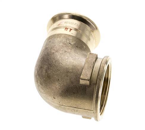 Accesorio a presión codo de 90 grados - 42 mm hembra y Rp 1-1/2'' hembra - Aleación de cobre