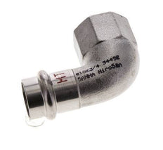 90deg Elbow Press Fitting - 18mm Female & Rp 3/4'' Female - Stainless Steel
