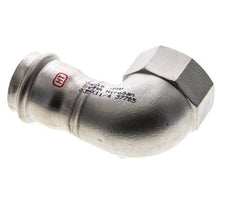 Racor a presión codo de 90 grados - 35 mm hembra y Rp 1-1/4'' hembra - Acero inoxidable