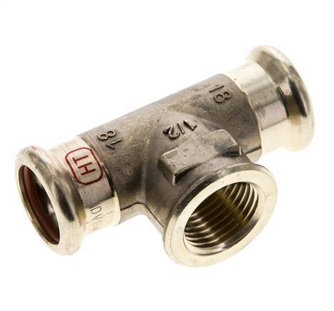 Tee Press Fitting - 18mm Hembra & Rp 1/2'' Hembra - Aleación de cobre