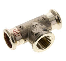 Tee Press Fitting - 18mm Hembra & Rp 1/2'' Hembra - Aleación de cobre