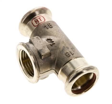 Tee Press Fitting - 18mm Hembra & Rp 1/2'' Hembra - Aleación de cobre