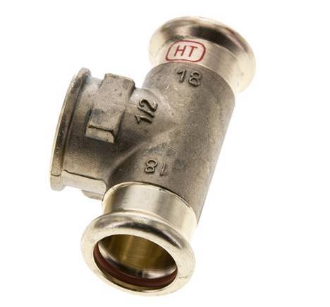 Tee Press Fitting - 18mm Hembra & Rp 1/2'' Hembra - Aleación de cobre