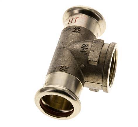 Tee Press Fitting - 22mm Hembra & Rp 3/4'' Hembra - Aleación de cobre