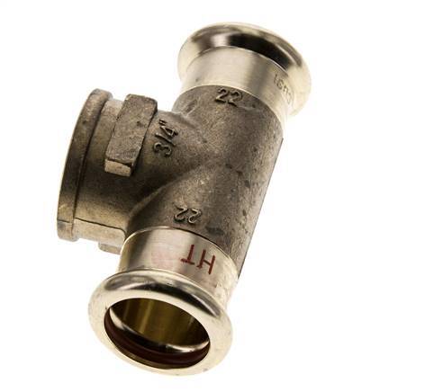 Tee Press Fitting - 22mm Hembra & Rp 3/4'' Hembra - Aleación de cobre