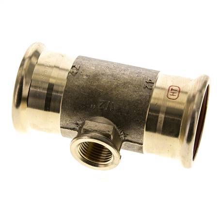 Tee Press Fitting - 42mm Hembra & Rp 1/2'' Hembra - Aleación de cobre