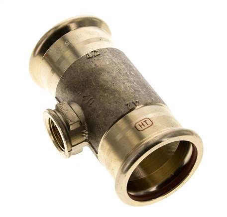 Tee Press Fitting - 42mm Hembra & Rp 1/2'' Hembra - Aleación de cobre