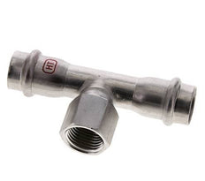Tee Press Fitting - 18mm Hembra & Rp 1/2'' Hembra - Acero Inoxidable