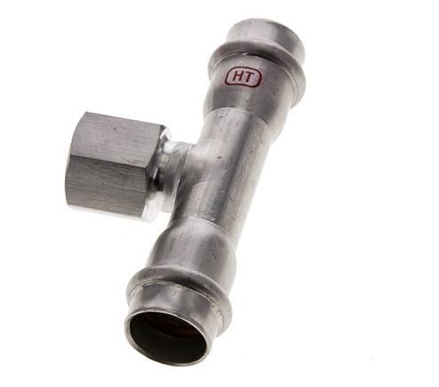 Tee Press Fitting - 18mm Hembra & Rp 1/2'' Hembra - Acero Inoxidable