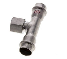 Tee Press Fitting - 18mm Hembra & Rp 1/2'' Hembra - Acero Inoxidable