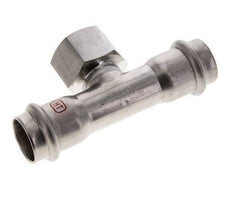 Tee Press Fitting - 22mm Hembra & Rp 3/4'' Hembra - Acero Inoxidable