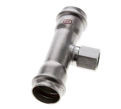 Tee Press Fitting - 28mm Hembra & Rp 1/2'' Hembra - Acero Inoxidable