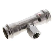 Tee Press Fitting - 28mm Hembra & Rp 1/2'' Hembra - Acero Inoxidable