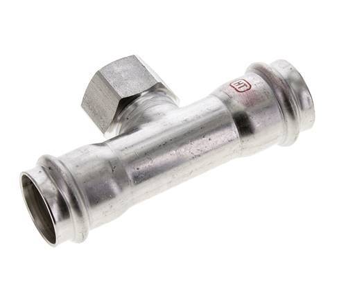 Tee Press Fitting - 28mm Hembra & Rp 3/4'' Hembra - Acero Inoxidable