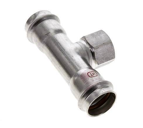 Tee Press Fitting - 28mm Hembra & Rp 3/4'' Hembra - Acero Inoxidable