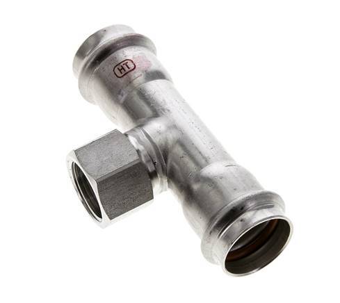 Tee Press Fitting - 28mm Hembra & Rp 3/4'' Hembra - Acero Inoxidable