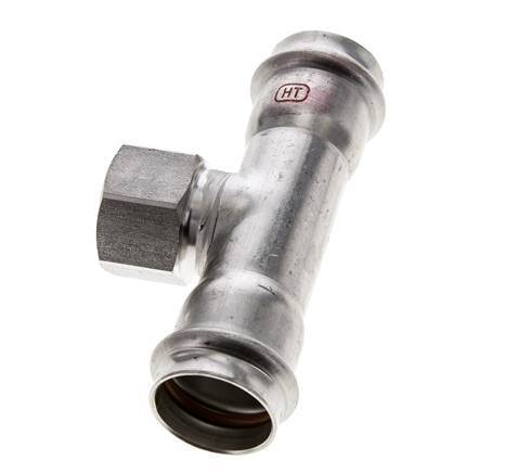 Tee Press Fitting - 28mm Hembra & Rp 3/4'' Hembra - Acero Inoxidable
