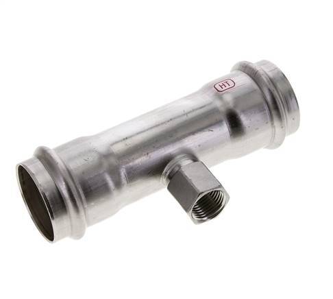 Tee Press Fitting - 42mm Female & Rp 1/2'' Female - Stainless Steel