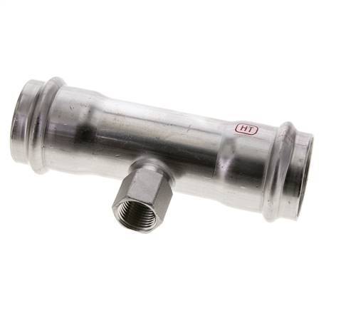 Tee Press Fitting - 42mm Female & Rp 1/2'' Female - Stainless Steel