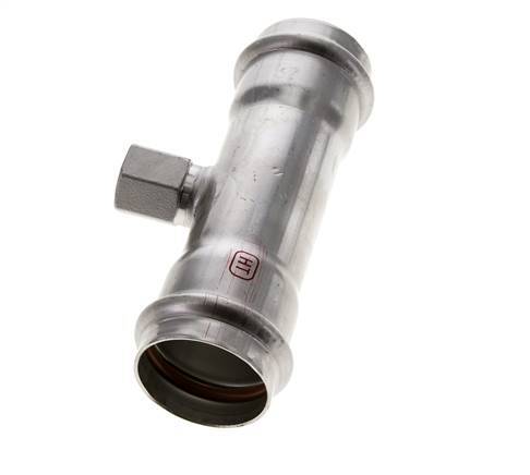 Tee Press Fitting - 42mm Female & Rp 1/2'' Female - Stainless Steel