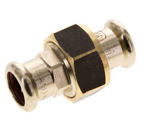 Racor de unión - 15mm Hembra - Aleación de cobre Junta plana