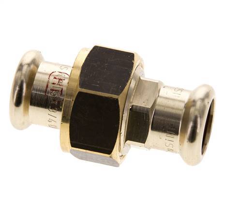 Racor de unión - 15mm Hembra - Aleación de cobre Junta plana