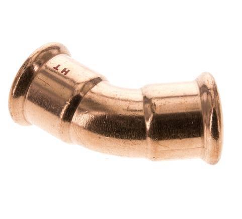 45deg Elbow Press Fitting - 28mm Female - Copper alloy