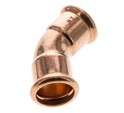 45deg Elbow Press Fitting - 28mm Female - Copper alloy