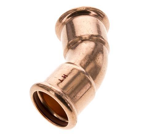 45deg Elbow Press Fitting - 28mm Female - Copper alloy