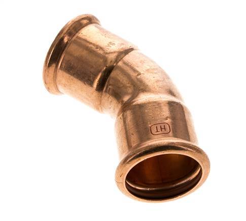 45deg Elbow Press Fitting - 35mm Female - Copper alloy