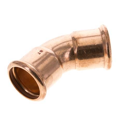 45deg Elbow Press Fitting - 42mm Female - Copper alloy