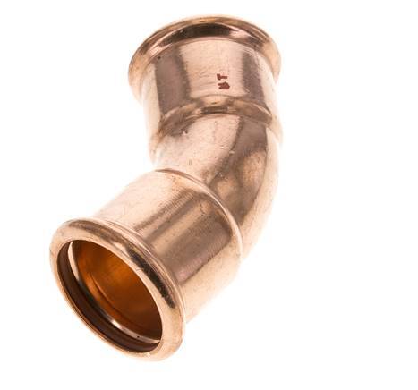 45deg Elbow Press Fitting - 42mm Female - Copper alloy