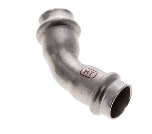 45deg Elbow Press Fitting - 18mm Female - Stainless Steel