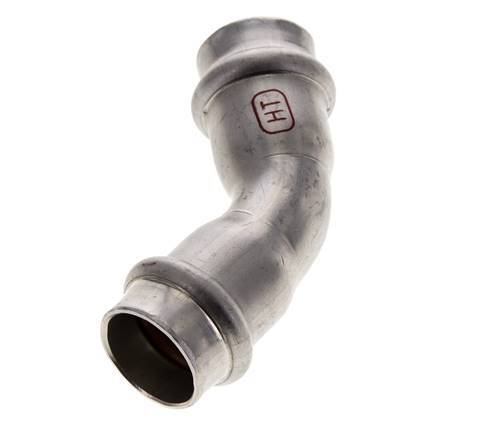 45deg Elbow Press Fitting - 18mm Female - Stainless Steel