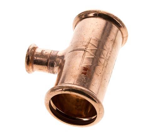 Tee Press Fitting - 15mm Female & 35mm - Copper alloy