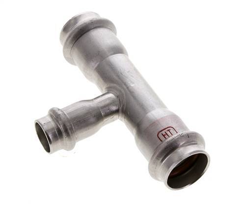 Tee Press Fitting - 15mm Female & 22mm - Stainless Steel