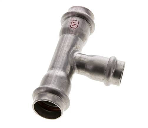 Tee Press Fitting - 18mm Female & 22mm - Stainless Steel