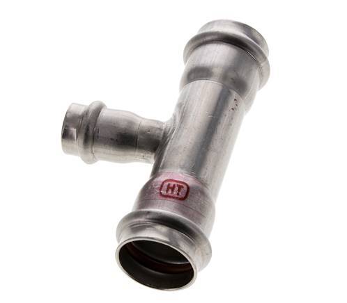 Tee Press Fitting - 18mm Female & 28mm - Stainless Steel