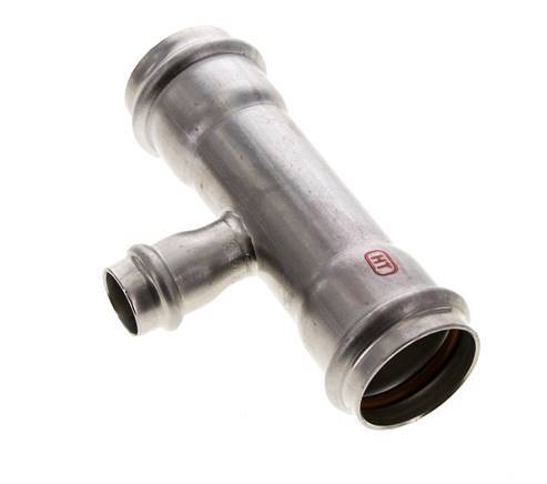 Tee Press Fitting - 18mm Female & 35mm - Stainless Steel