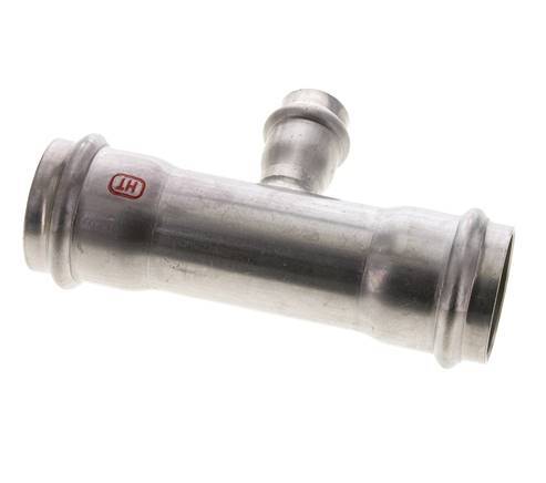 Tee Press Fitting - 18mm Female & 35mm - Stainless Steel
