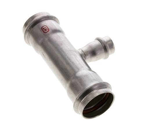 Tee Press Fitting - 18mm Female & 35mm - Stainless Steel