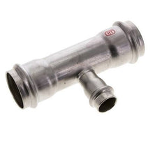 Tee Press Fitting - 18mm Female & 35mm - Stainless Steel