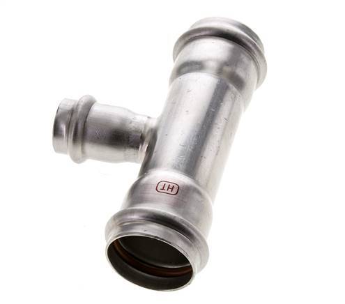 Tee Press Fitting - 22mm Female & 35mm - Stainless Steel