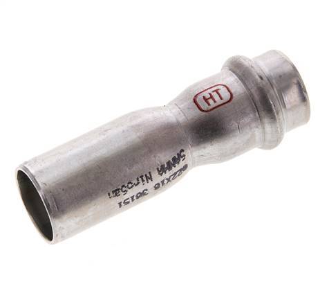 Racor a presión - 18 mm hembra y 22 mm macho - Acero inoxidable