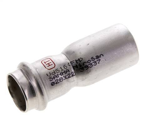 Racor a presión - 22 mm hembra y 28 mm macho - Acero inoxidable