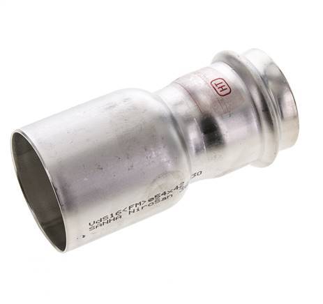 Racor a presión - 42 mm hembra y 54 mm macho - Acero inoxidable