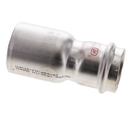 Racor a presión - 42 mm hembra y 54 mm macho - Acero inoxidable