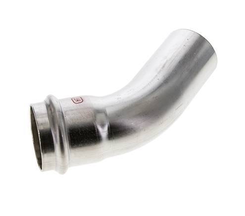 45deg Elbow Press Fitting - 42mm Female & 42mm Male - Stainless Steel