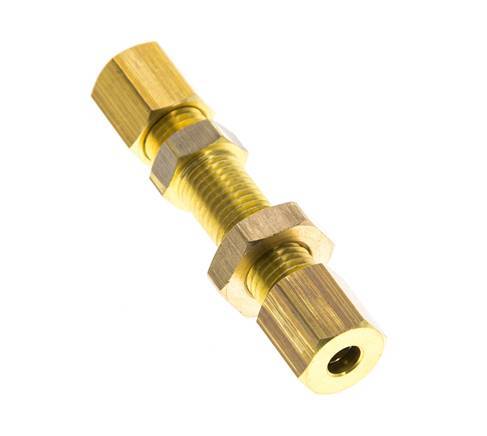 Racor de compresión recto de latón de 4 mm Pasamuros 150 bar DIN EN 1254-2